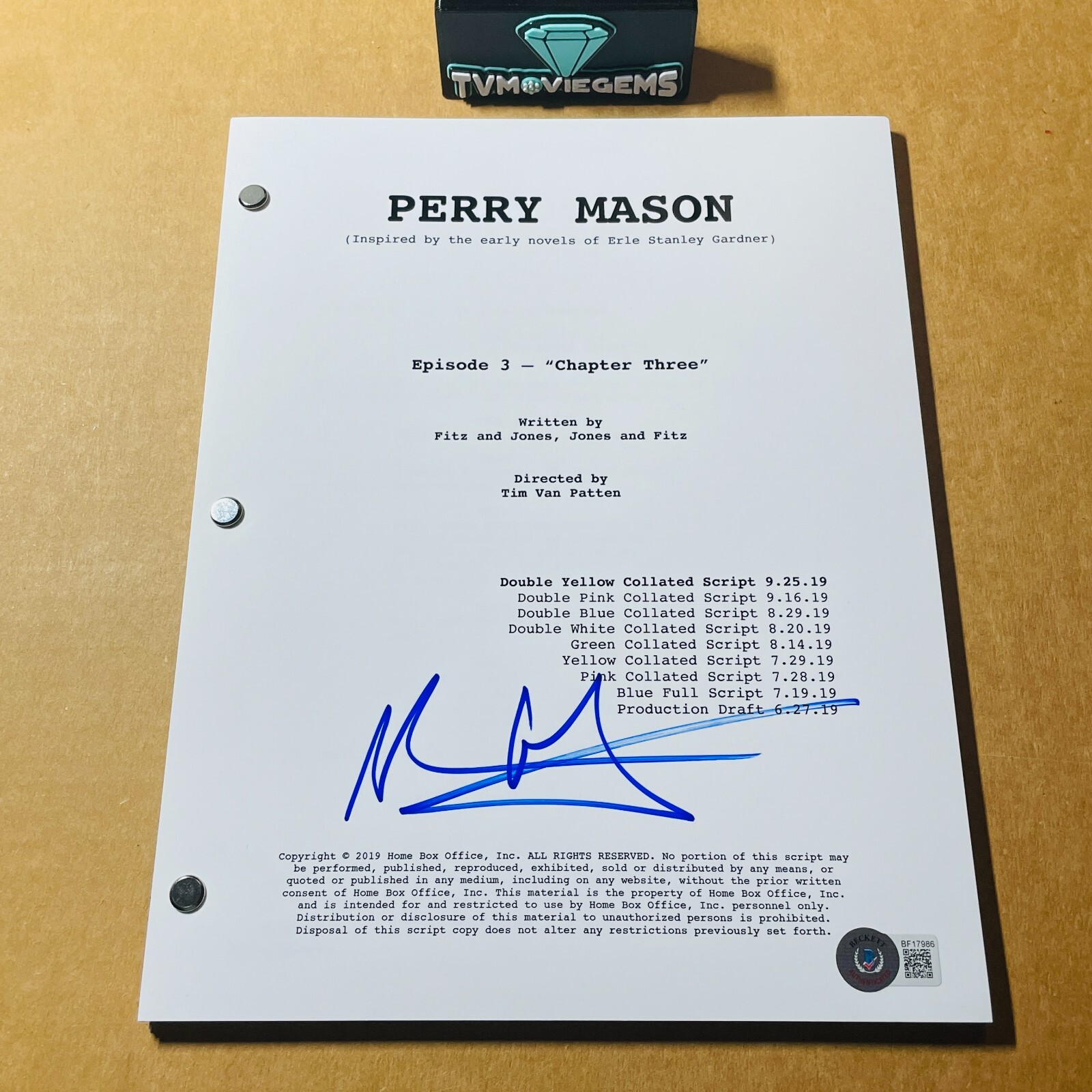 SHEA WHIGHAM SIGNED AUTOGRAPH PERRY MASON CHAPTER 3 TV SCRIPT w/ BECKETT COA