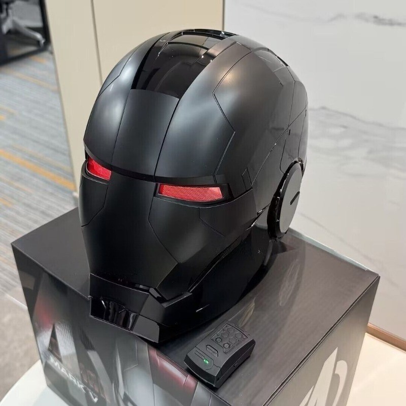 Black Iron Man 1:1 MK5 Helmet Mask Jarvis Deformable Voice Control Wearable Gift