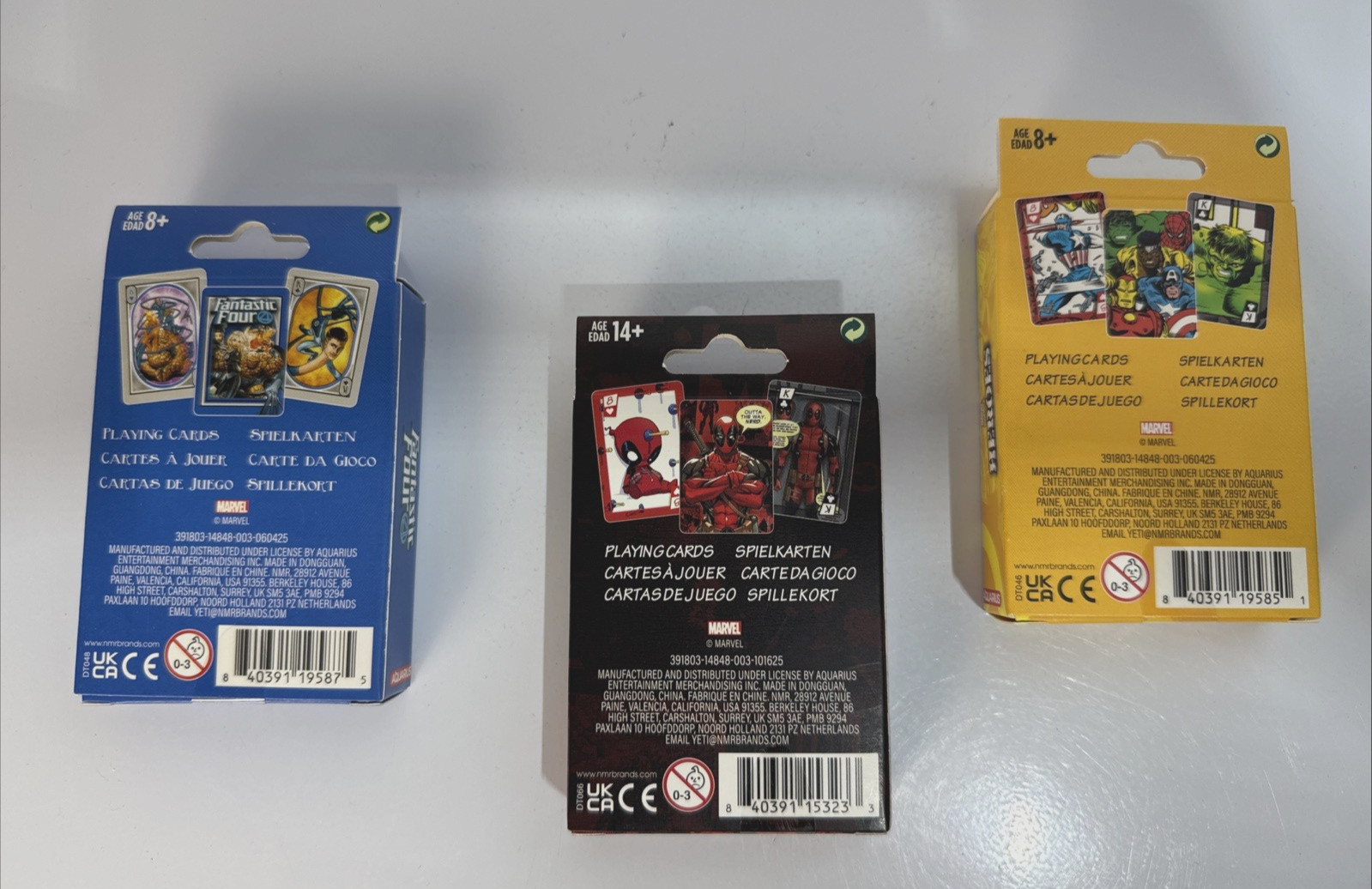Aquarius Marvel Theme Playing Cards: Deadpool • Marvel Heroes • Fantastic Four