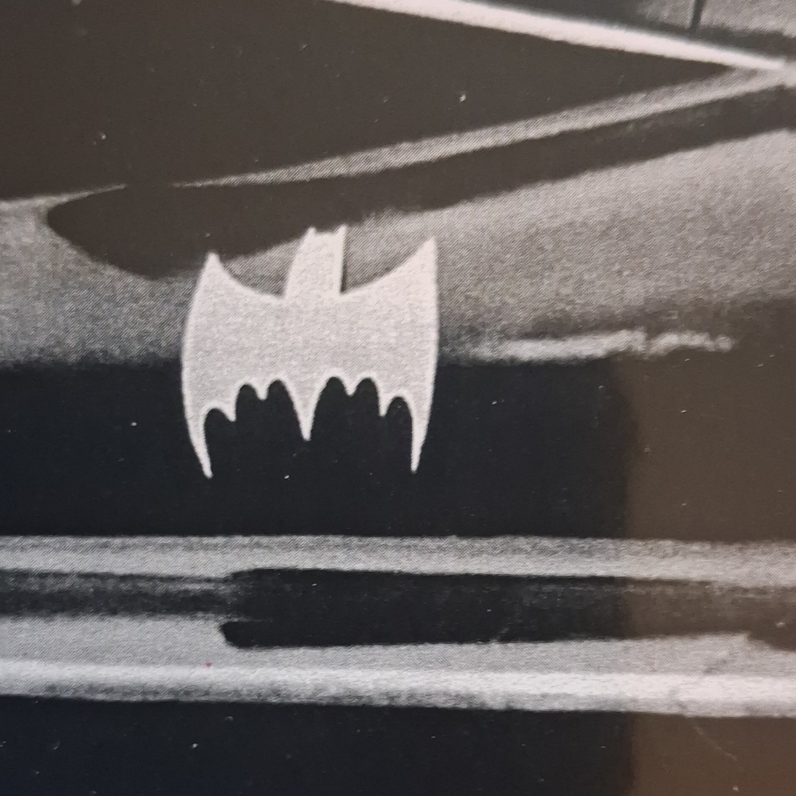 Batman & Robin Batmobile Bat Logo Black & White Photograph 8×10 in