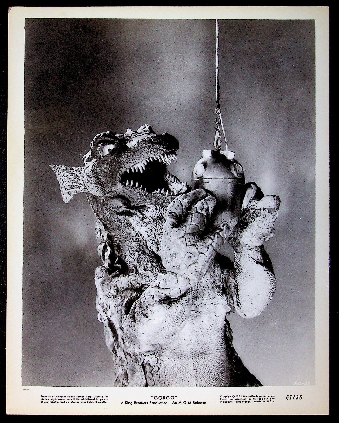 Gorgo (1961) 8×10 Original Studio Promo Photo Monster Holding Diving Bell Scene