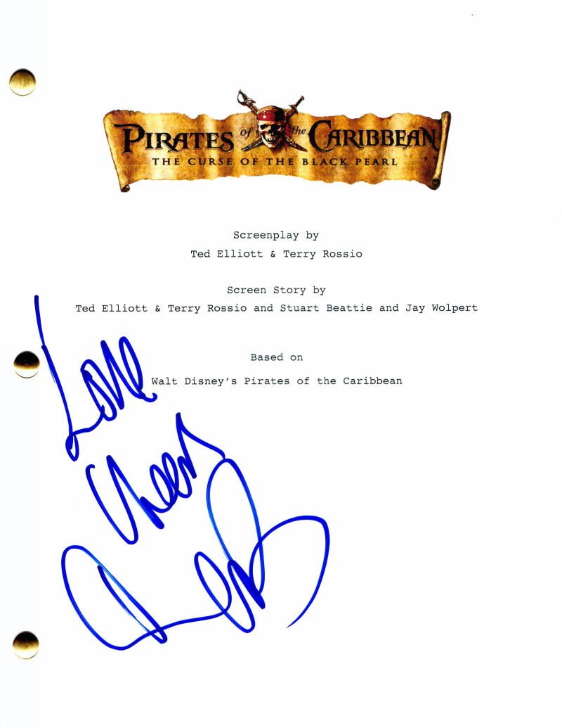 ORLANDO BLOOM SIGNED AUTOGRAPH “PIRATES OF THE CARIBBEAN” FULL MOVIE SCRIPT