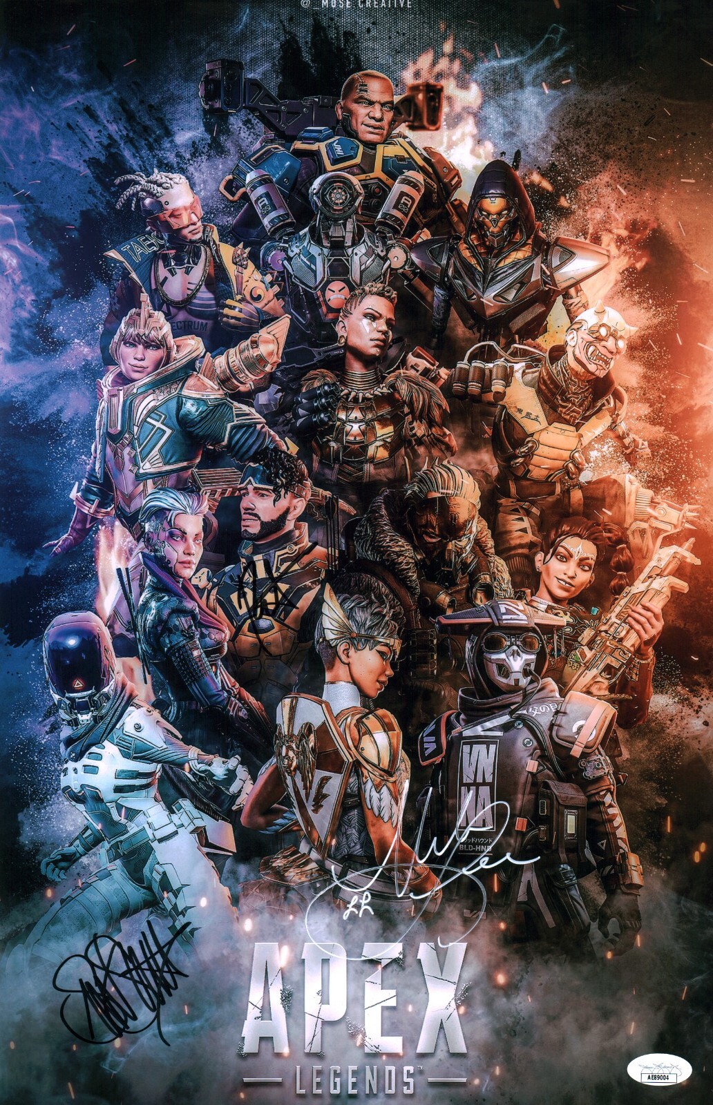 Apex Legends 11×17 Signed Lee Smith Vansanten Photo Poster JSA Certified Autogra