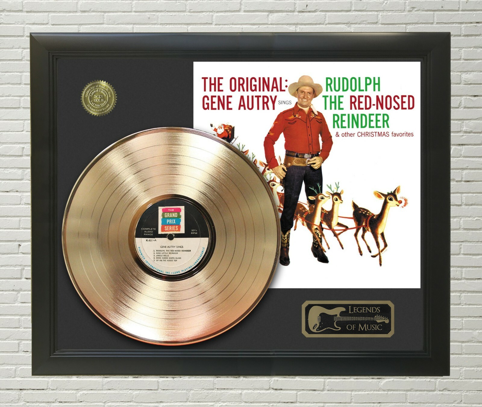 Gene Autry Framed Legends Of Country Music Gold LP Record Display