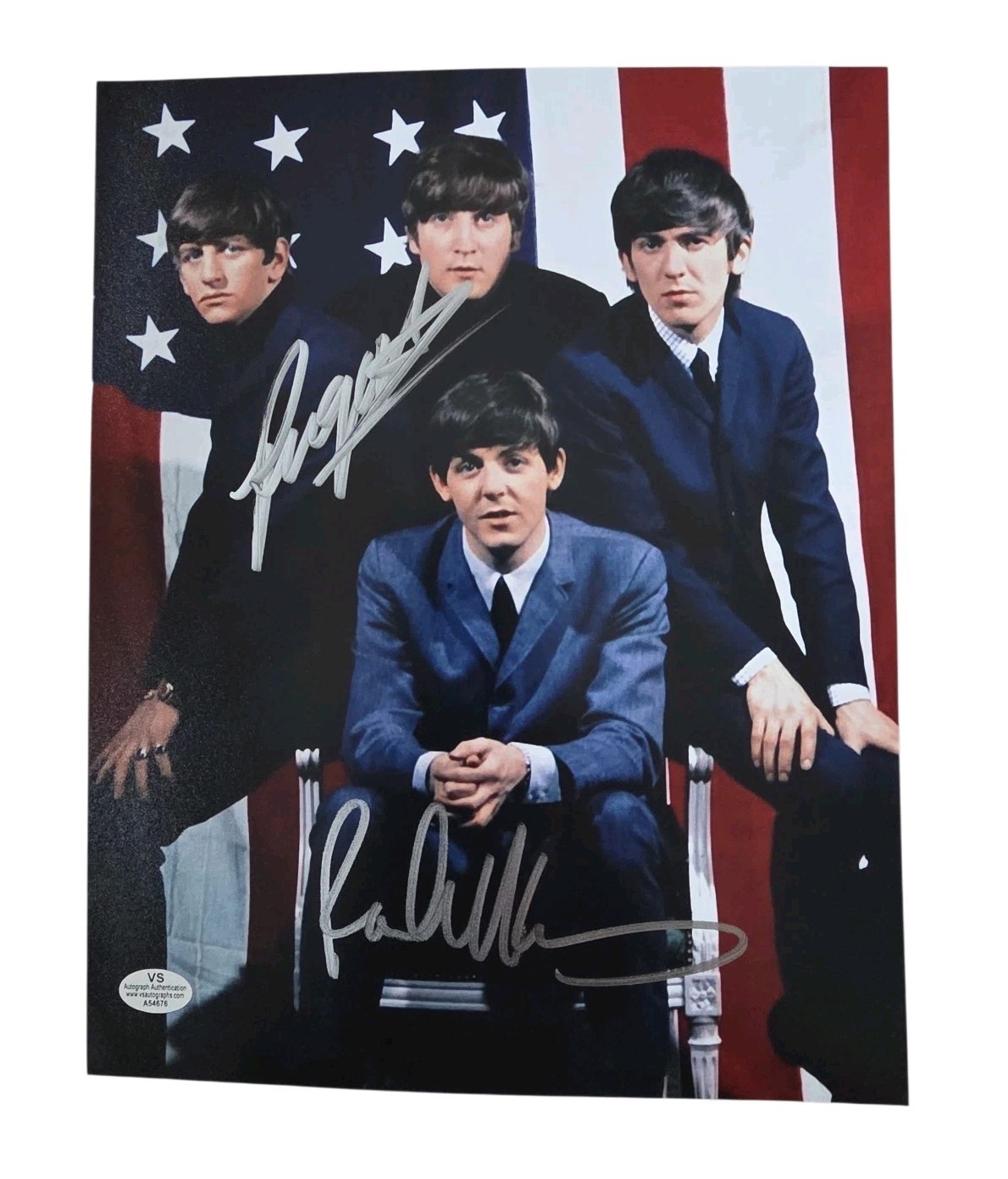 Ringo Starr Paul McCartney of The Beatles Signed Autographed Photo 8×10 VS COA