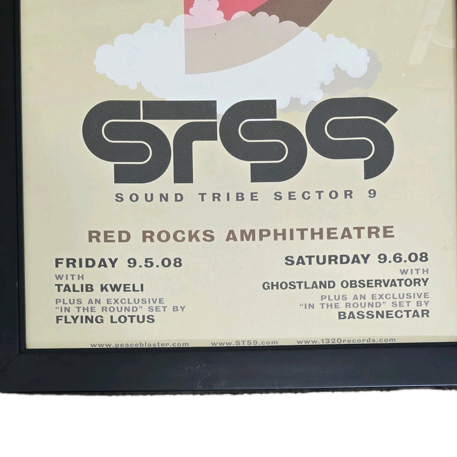 STS9 Red Rocks Poster 2008 Bassnectar Flying Lotus