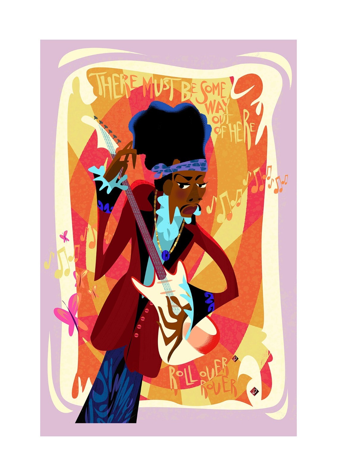 Alan Bodner SIGNED Jimi Hendrix Paper Print Limited Edition