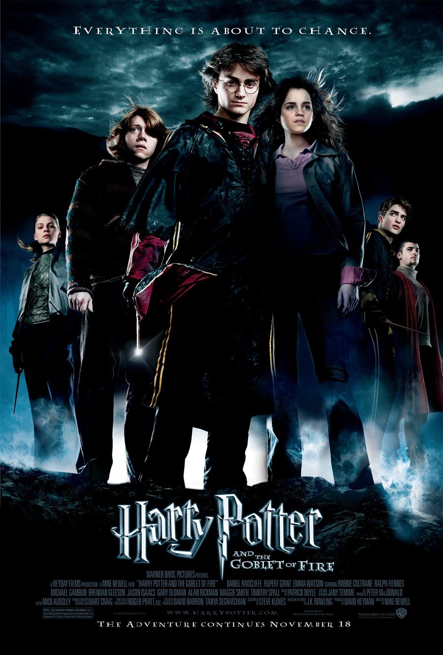 HARRY POTTER AND THE GOBLET OF FIRE MOVIE POSTER DS ORIGINAL FINAL VF 27×40