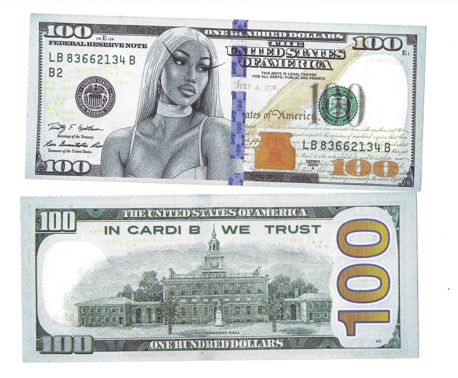 Cardi B Tour Dollars Concert Money Crowd Throw Prop Note Collectible Memorabilia