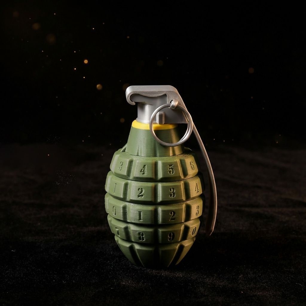 US Grenade Model CombinationLockStorage Plastic 3D Printed ReplicaNon-Functional
