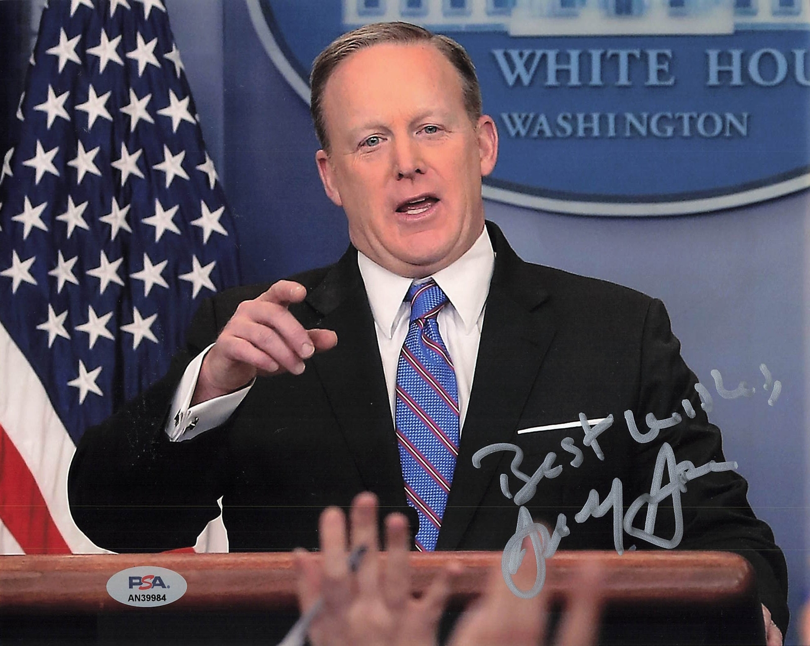 SEAN SPICER Signed 8×10 Photo PSA/DNA Autographed