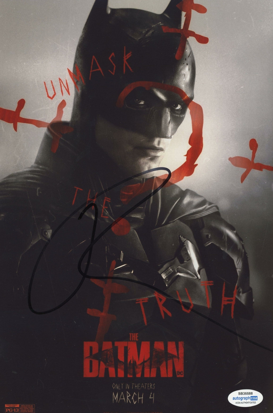 Robert Pattinson “The Batman” AUTOGRAPH Signed ‘Bruce Wayne’ 8×12 Photo ACOA