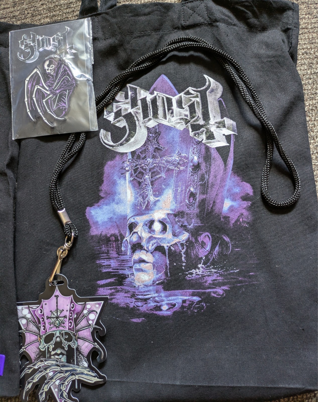 Ghost 2026 Skeletour VIP Anointed 1 Lanyard, 1 Wristband, 2 Tote Bags and 2 Pins