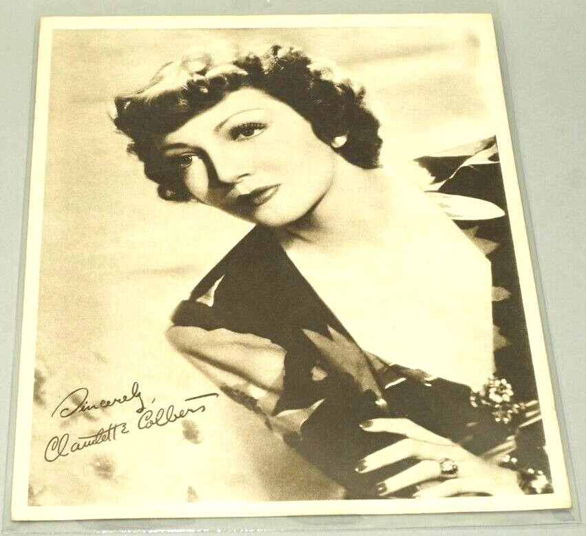 circa 1930’s CLAUDETTE COLBERT 8×10 Standard Oil movie photo premium ^