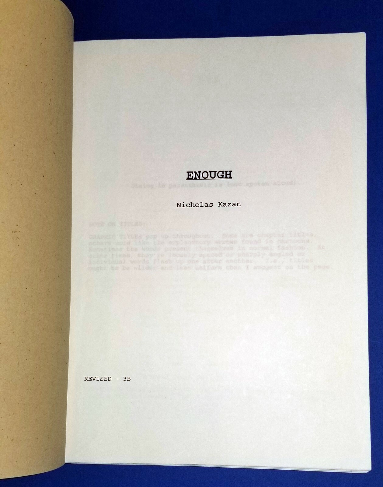 ENOUGH original script 2002 JENNIFER LOPEZ MICHAEL APTED thriller drama