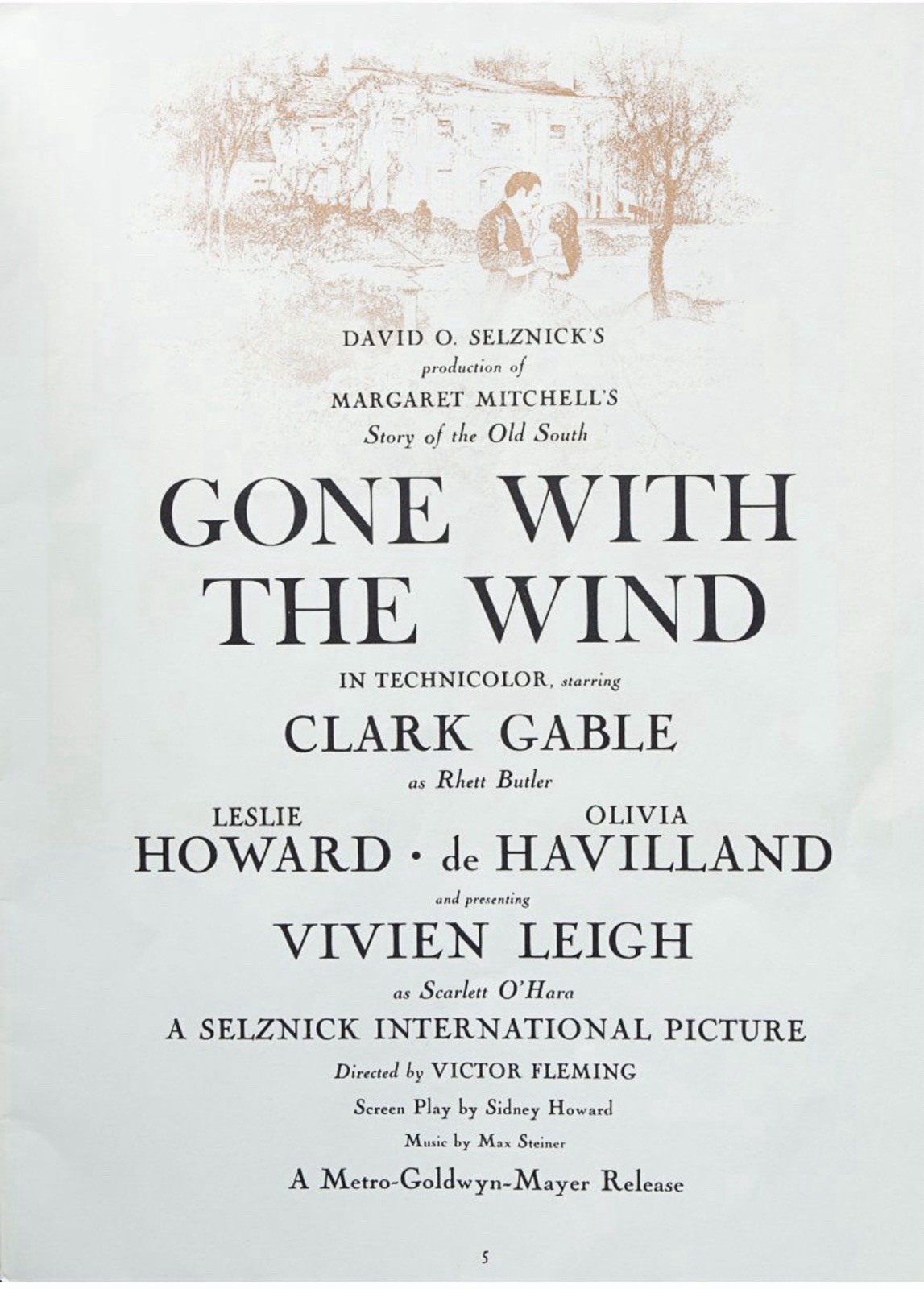 Gone With The Wind 1939 Signed Program Clark Gable Vivien Leigh 29 Cast Members