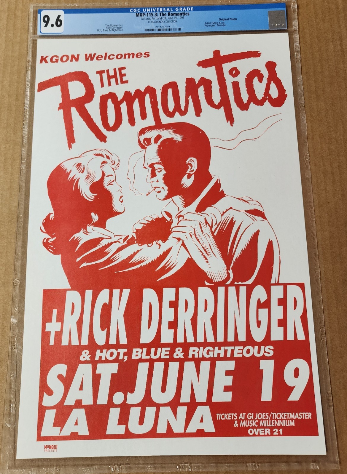 CGC 9.6 MXP-115.3: The Romantics – La Luna Portland 6/19/93 – Concert Poster