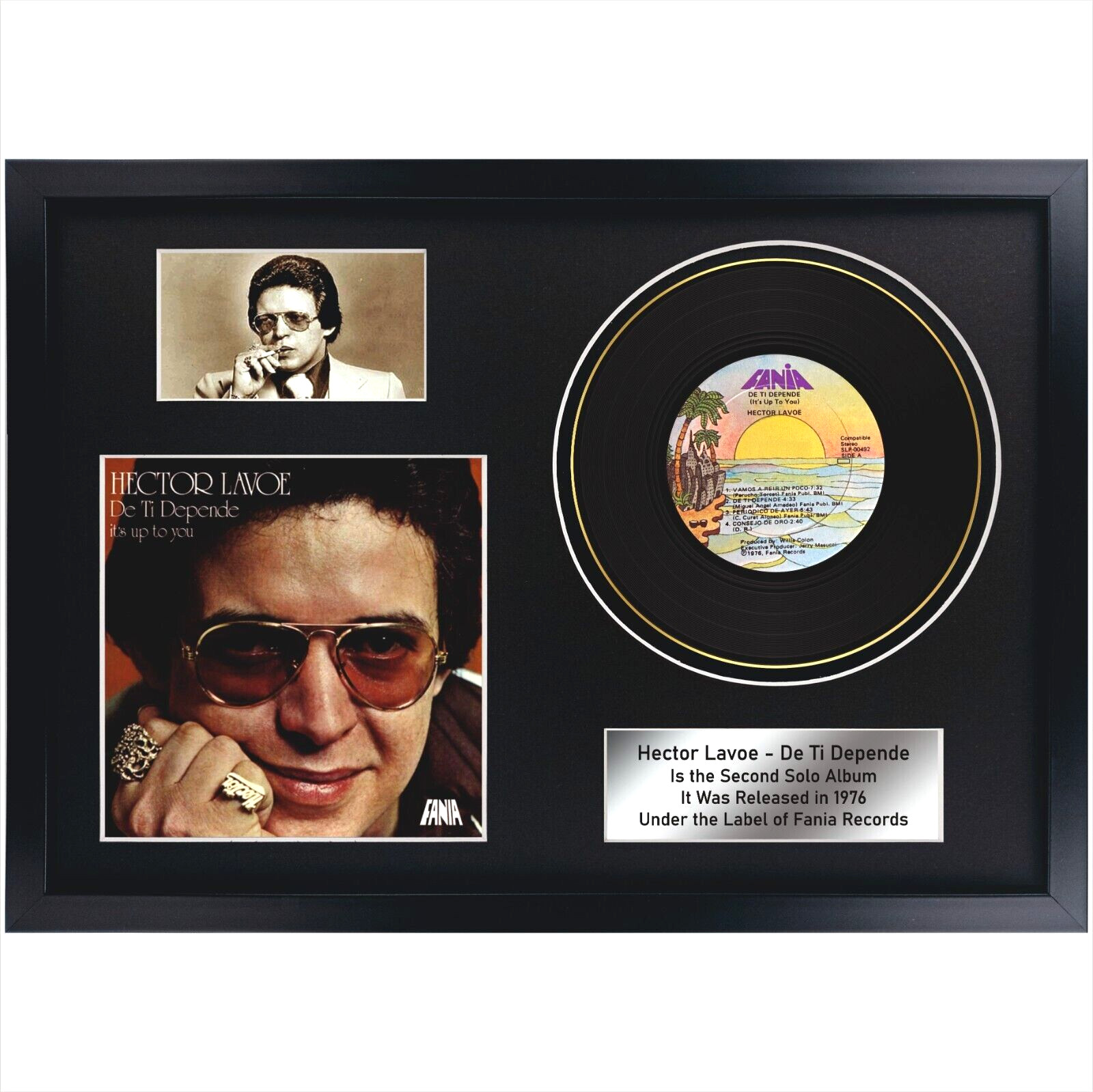 Hector Lavoe – De ti depende /LP/ Memorabilia / Souvenir in black frame / salsa