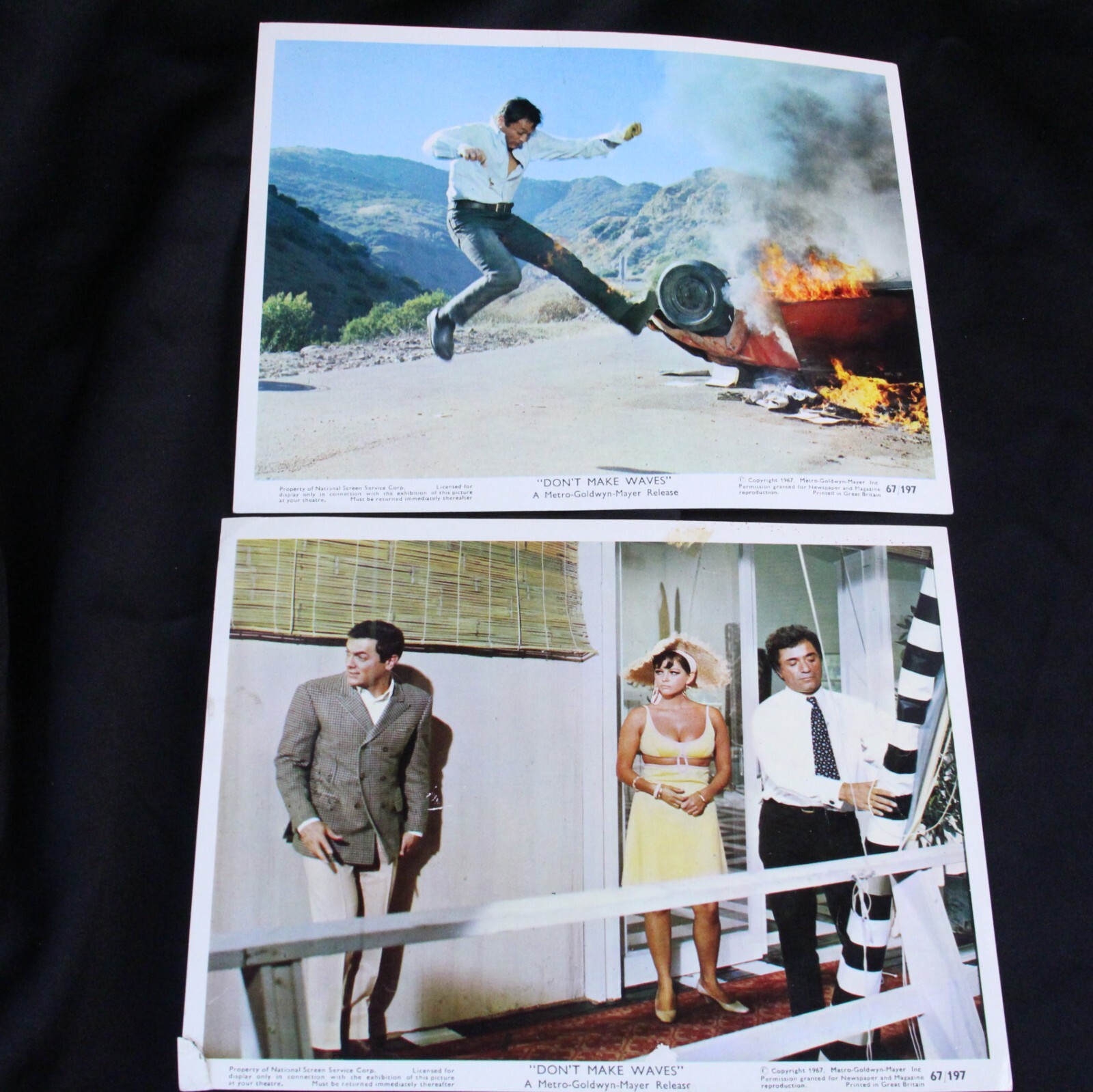 Don’t Make Waves 1967 MGM 8″ x 10″ Comedy Lobby Card Tony Curtis 2 pc