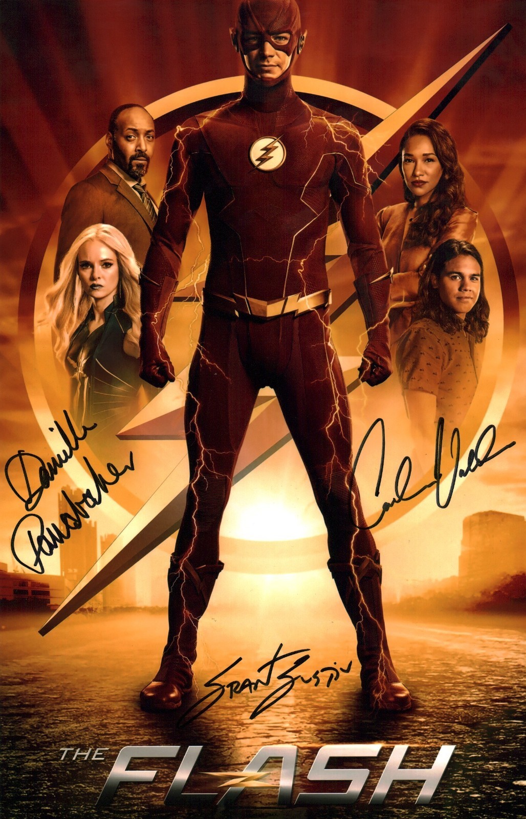 The Flash 11×17 Signed Cast x3 Photo Poster JSA Certified Autograph