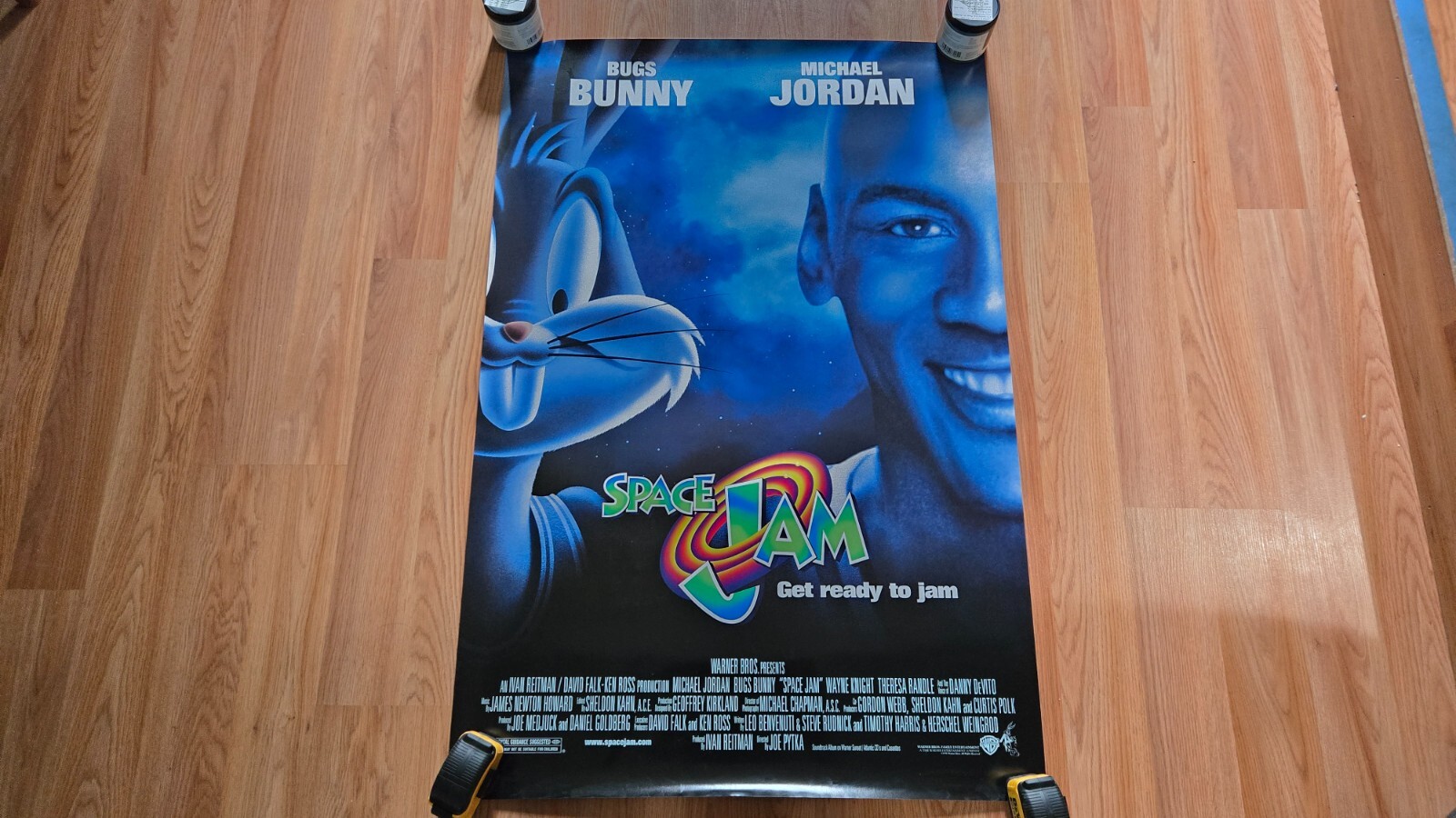 Michael Jordan Space Jam Movie Poster Single Sided Looney Tunes 27×40 VINTAGE