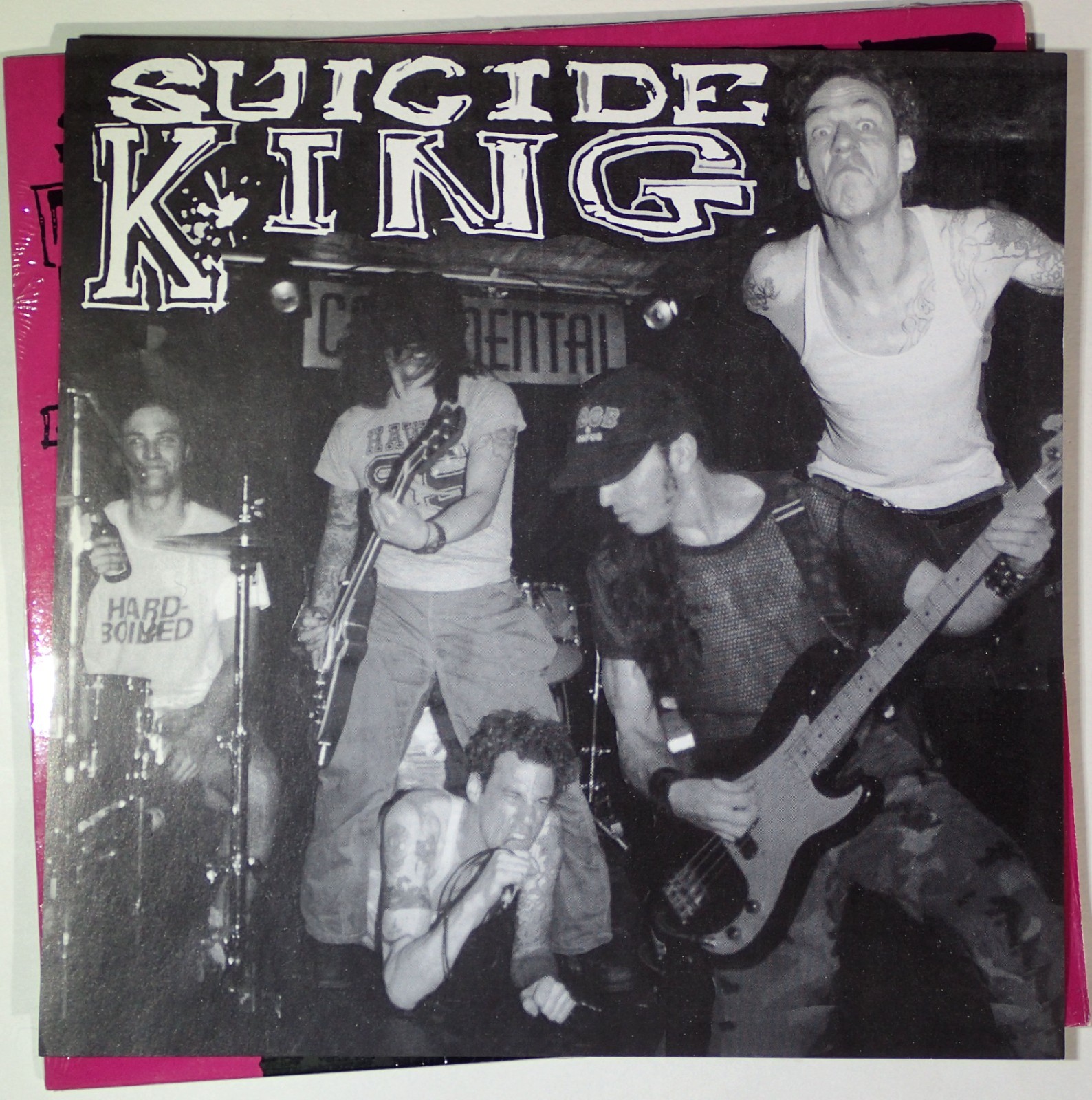 HARDCORE CALIFORNIA + SUICIDE KING autographed tee + GREEN VINYL 7″! 4-WAY rulz!