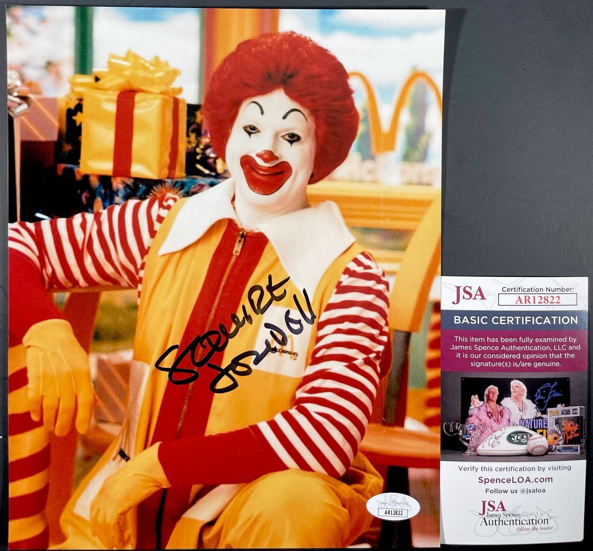 Squire Fridell Signed McDonaldLand 8×10 Photo B Ronald McDonald JSA COA