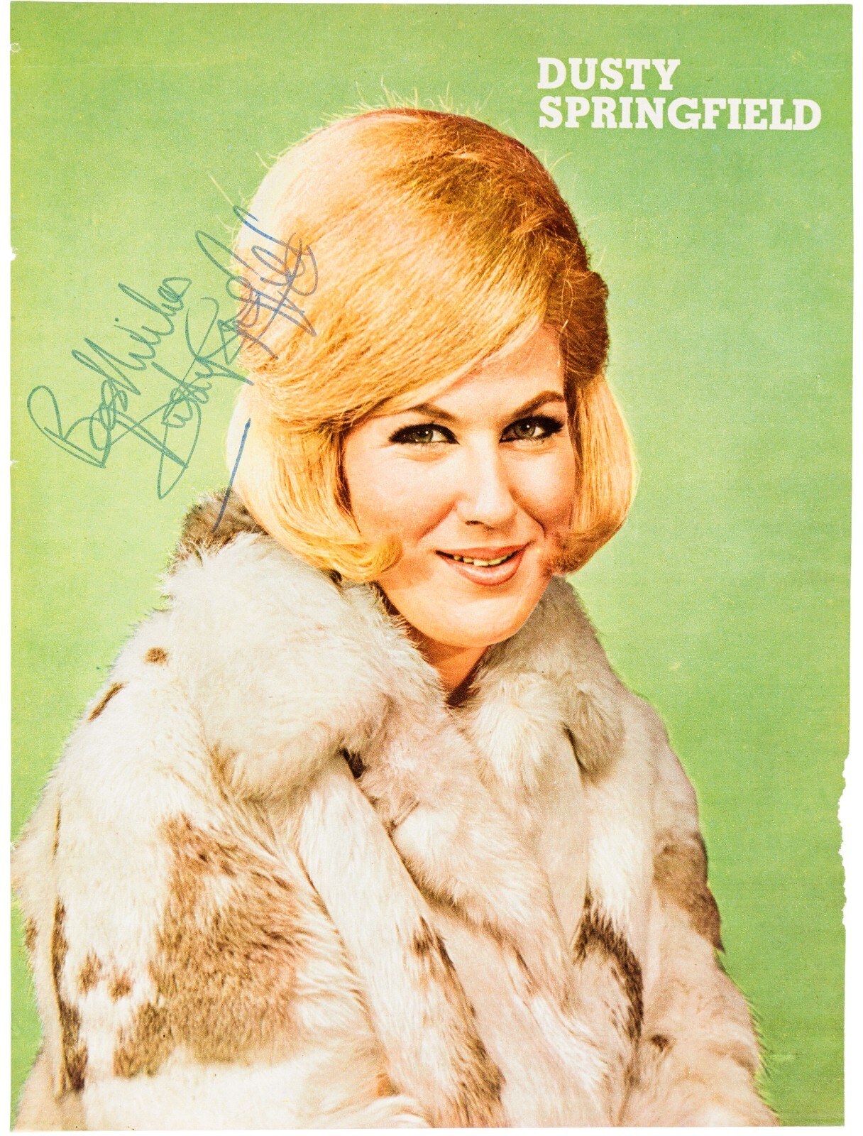 1965 DUSTY SPRINGFIELD POSTER WALL ART PRINT FACSIMILE SIGNED UNITED KINGDOM