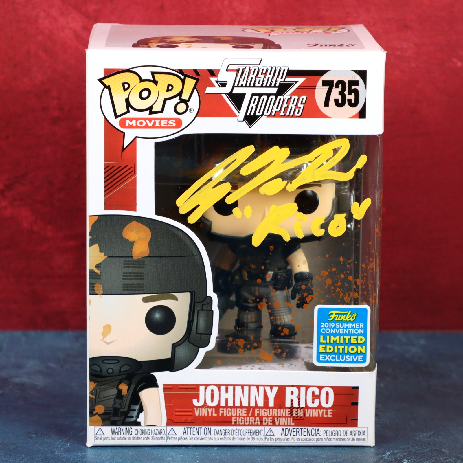 Casper Van Dien Starship Troopers Signed Funko 735 Rico SDCC JSA COA Protector