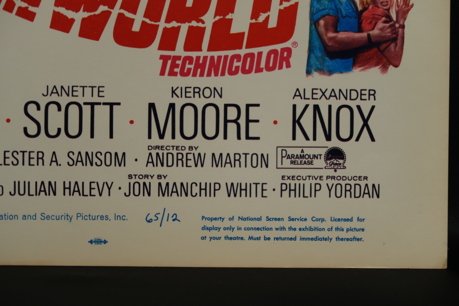 Crack in the World Window Card 1965 Movie Poster 14 x 22 NSS 65/12 Dana Andrews