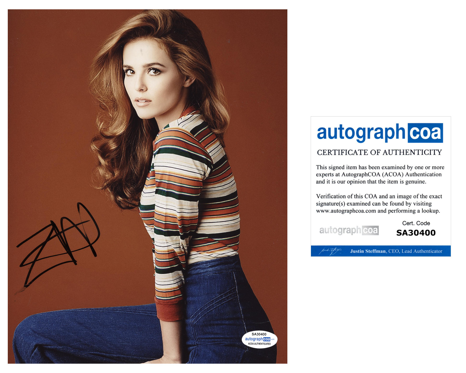 Zoey Deutch Signed Autographed VOICEMAILS FOR ISABELLE 8×10 Photo ACOA A