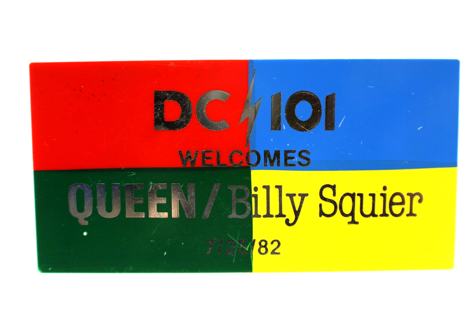 Queen Nov 29, 1982 Rare DC 101 Promo Giveaway Pin & Ticket Stub