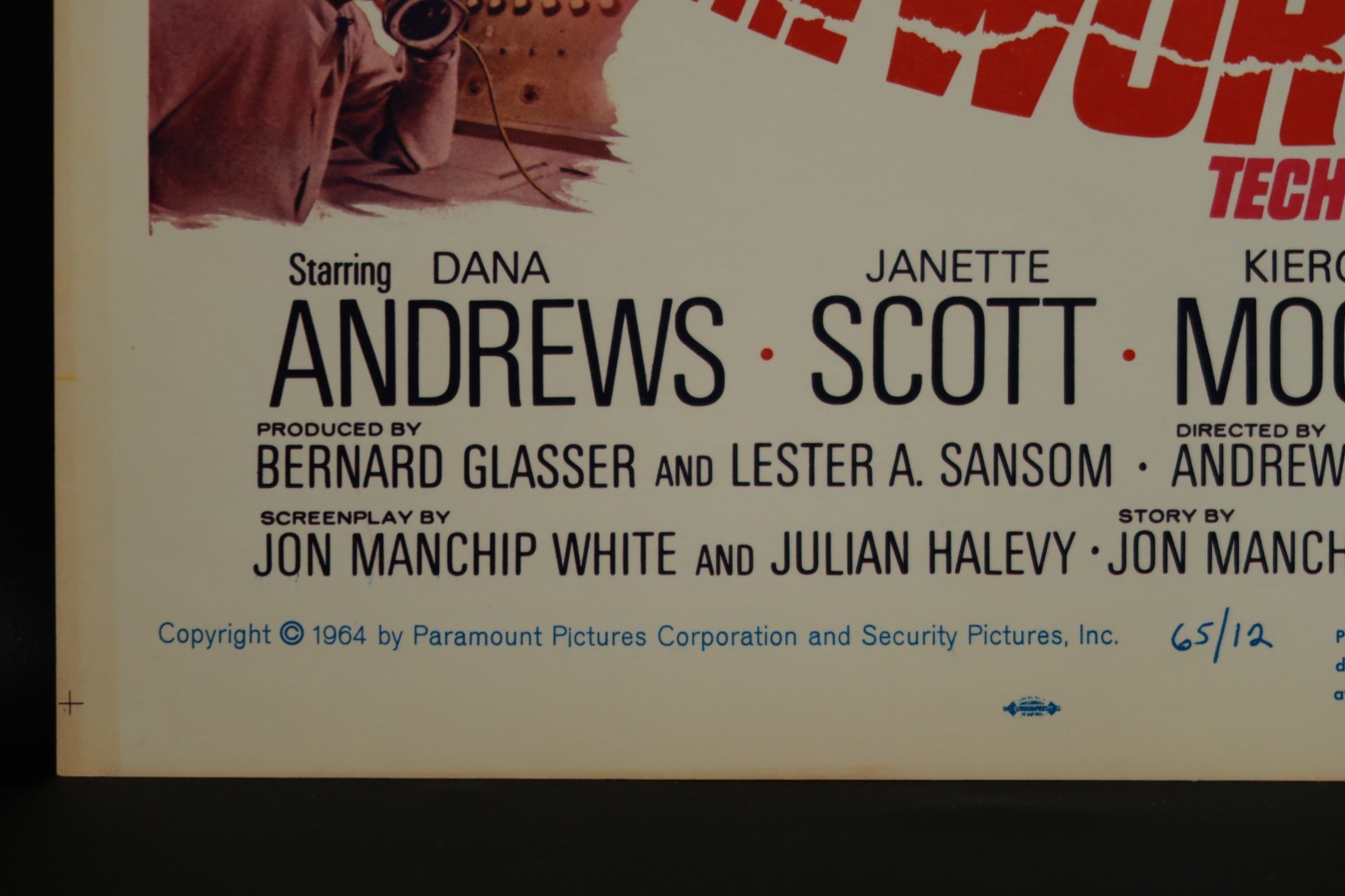Crack in the World Window Card 1965 Movie Poster 14 x 22 NSS 65/12 Dana Andrews