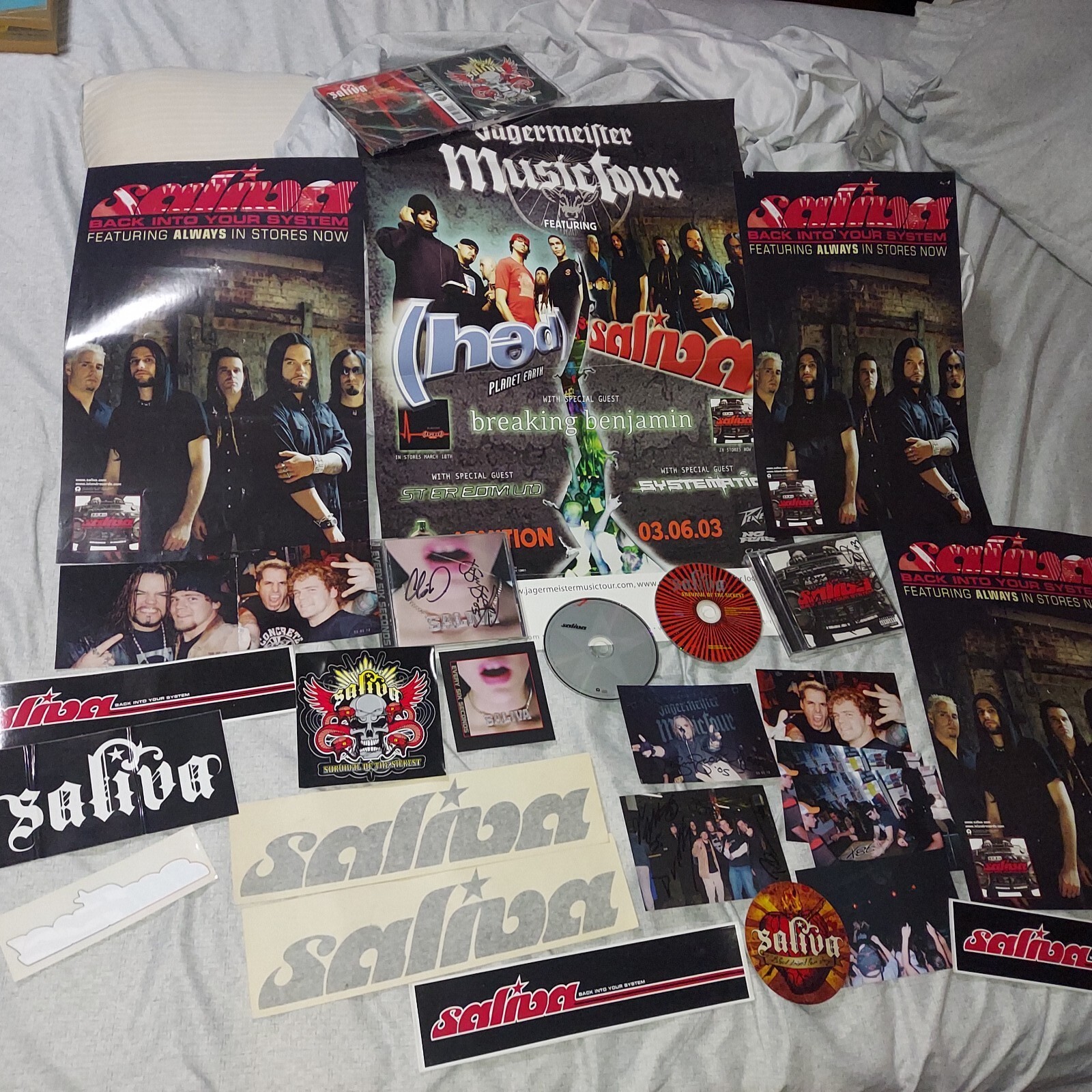 SALIVA Lifetime Collection Signed Posters CDs Pix Josey Scott Memphis RIP Wayne