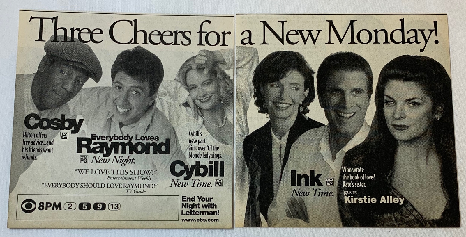 1997 two part CBS tv ad ~ Bill COSBY,EVERYBODY LOVES RAYMOND,CYBILL,INK