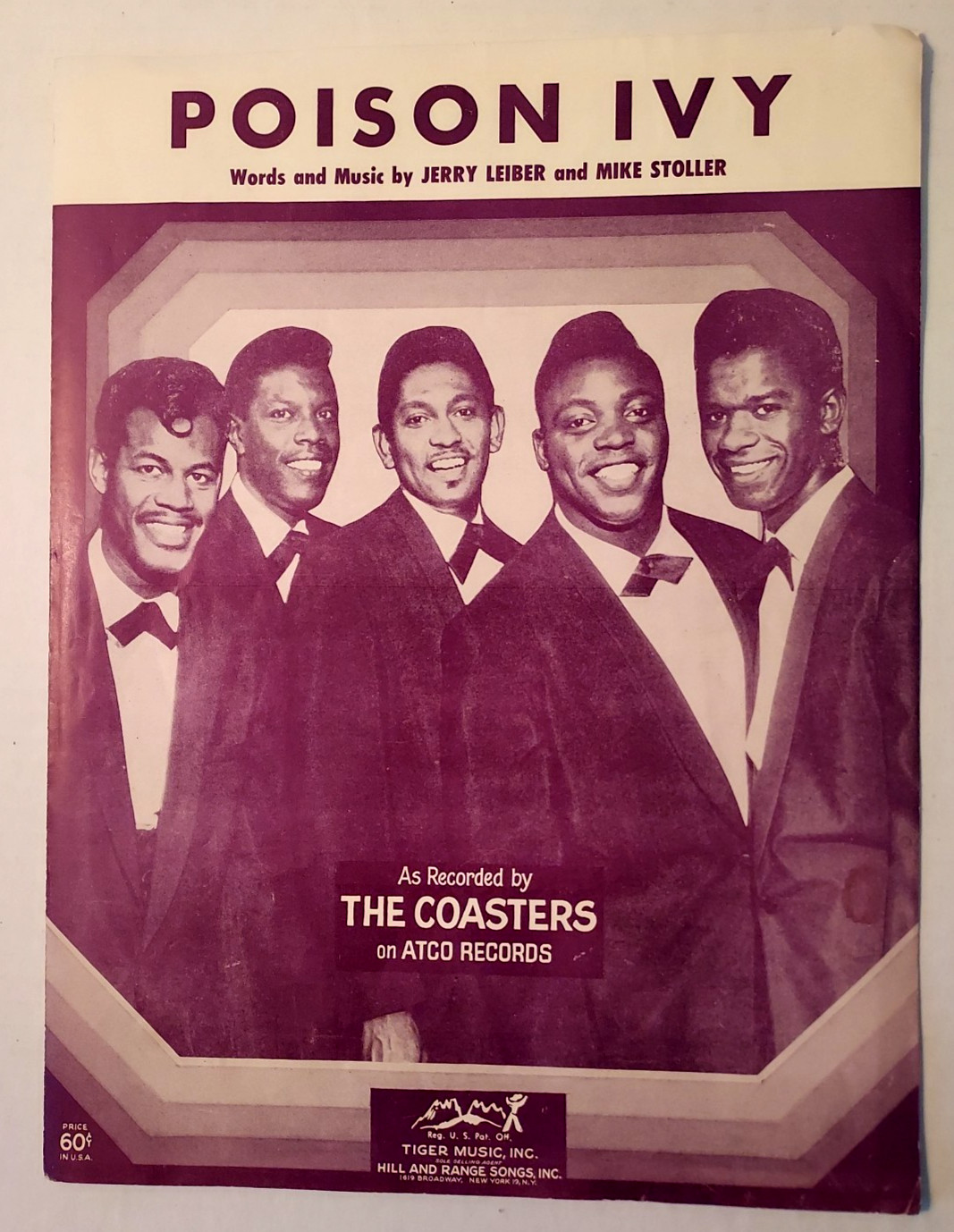 Sheet Music The Coasters “Poison Ivy” ©1959