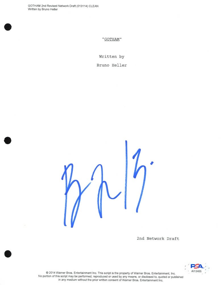 Ben McKenzie Signed Detective James Gordon Gotham Script Cover PSA