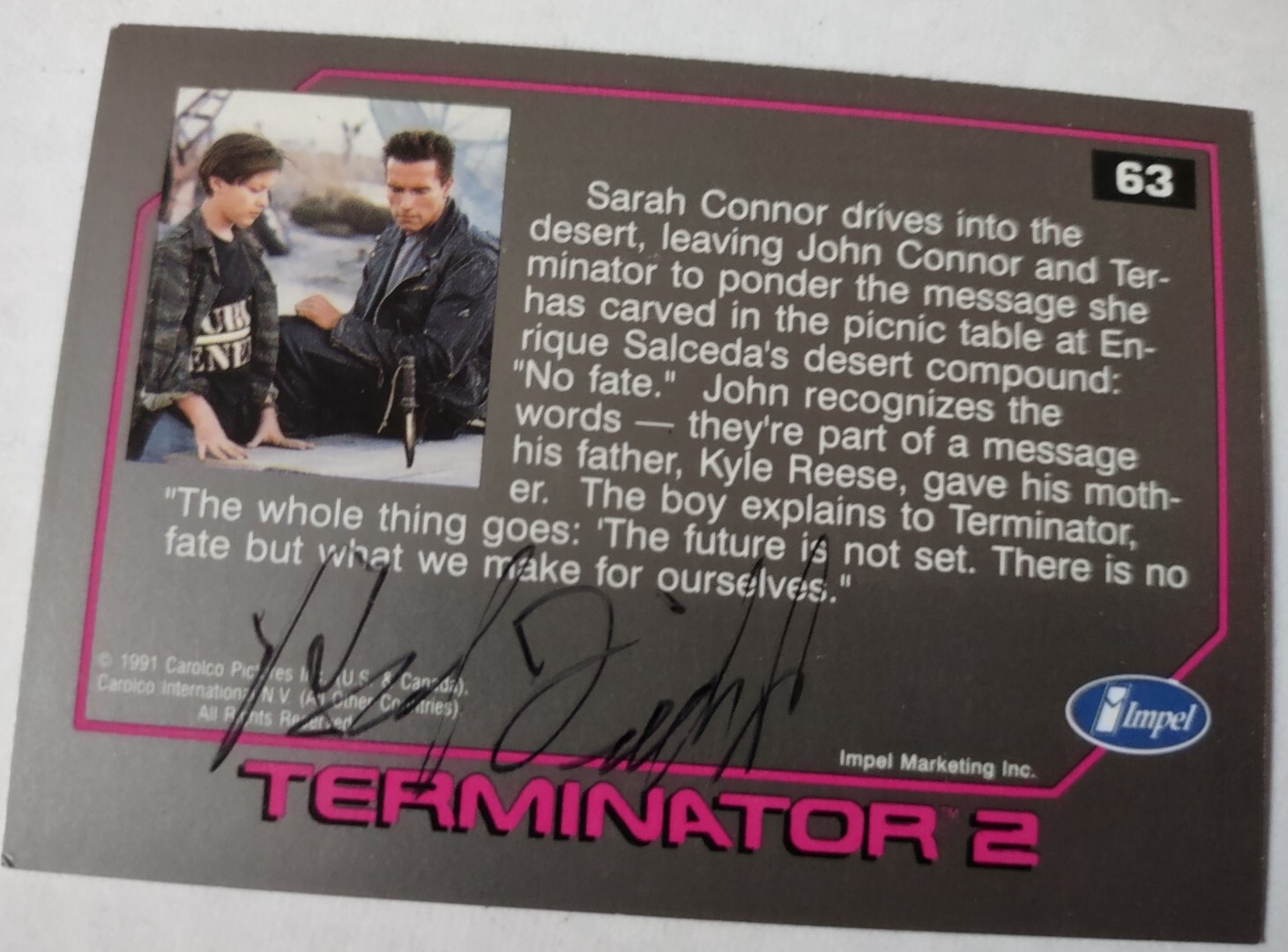 BRAD FIEDEL COMPOSER SIGNED AUTOGRAPHED TERMINATOR 2 T2 MOVIE TRADING CARD RARE