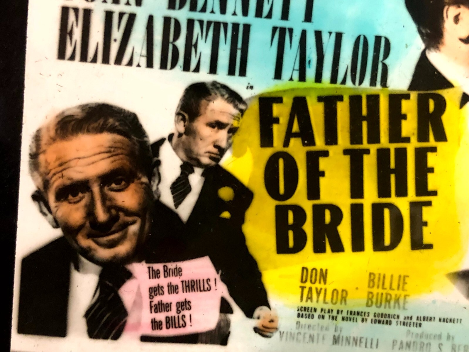 Father of The Bride Rare Magic Lantern Glass Movie Slide ’50 SpencerTracy Taylor