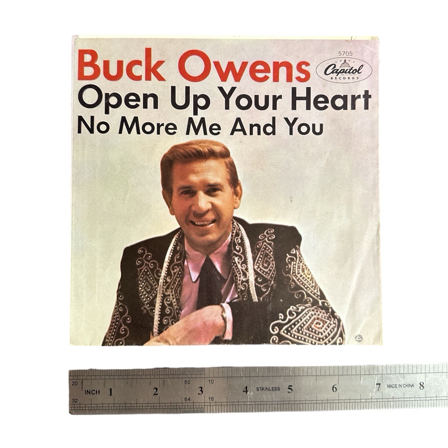 Buck Owens Signed Autograph 45 RPM Record Sleeve ONLY Capitol 5705! Bakersfield!