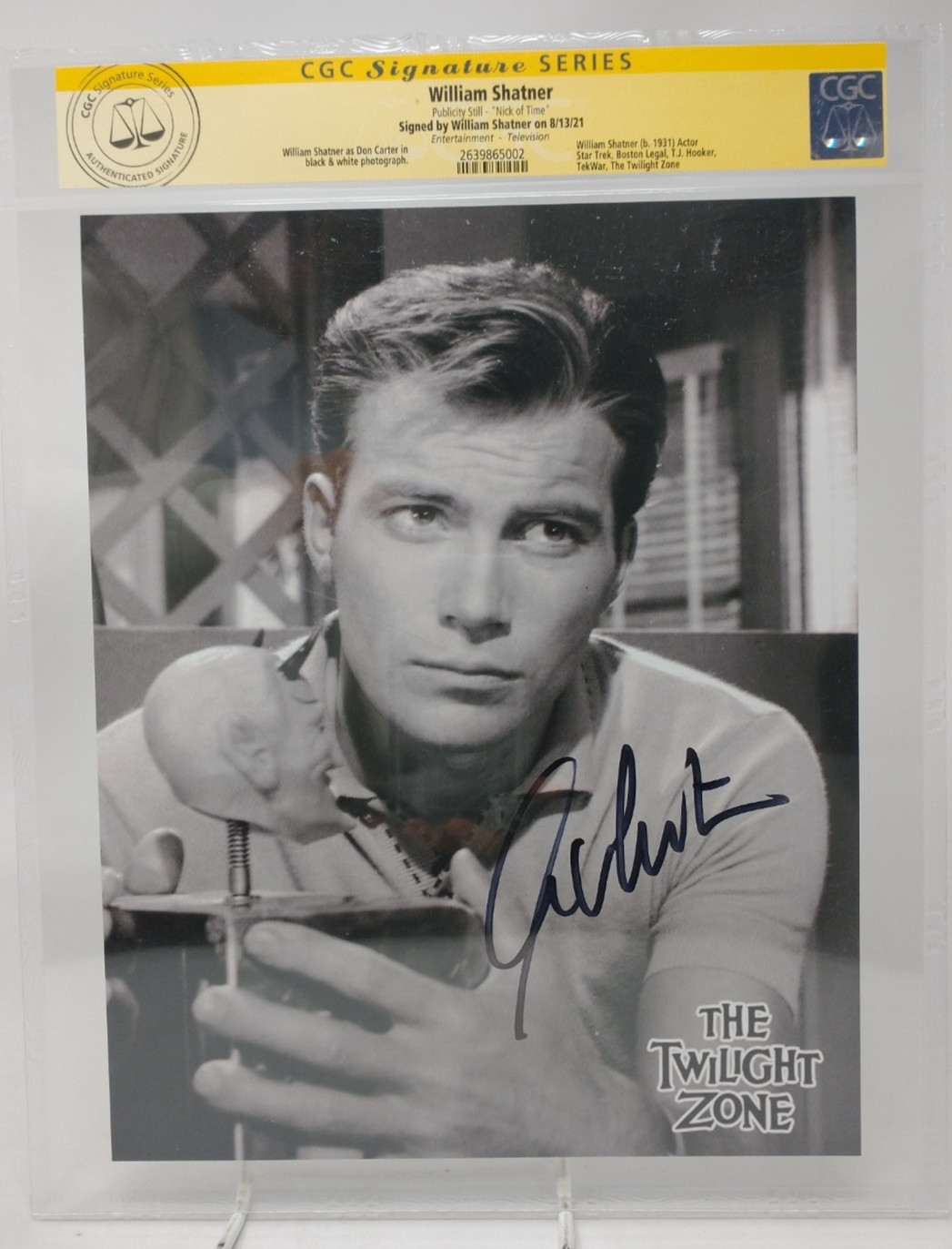 William Shatner Signed Photo Twilight Zone, Star Trek 2021 CGC Signature Series