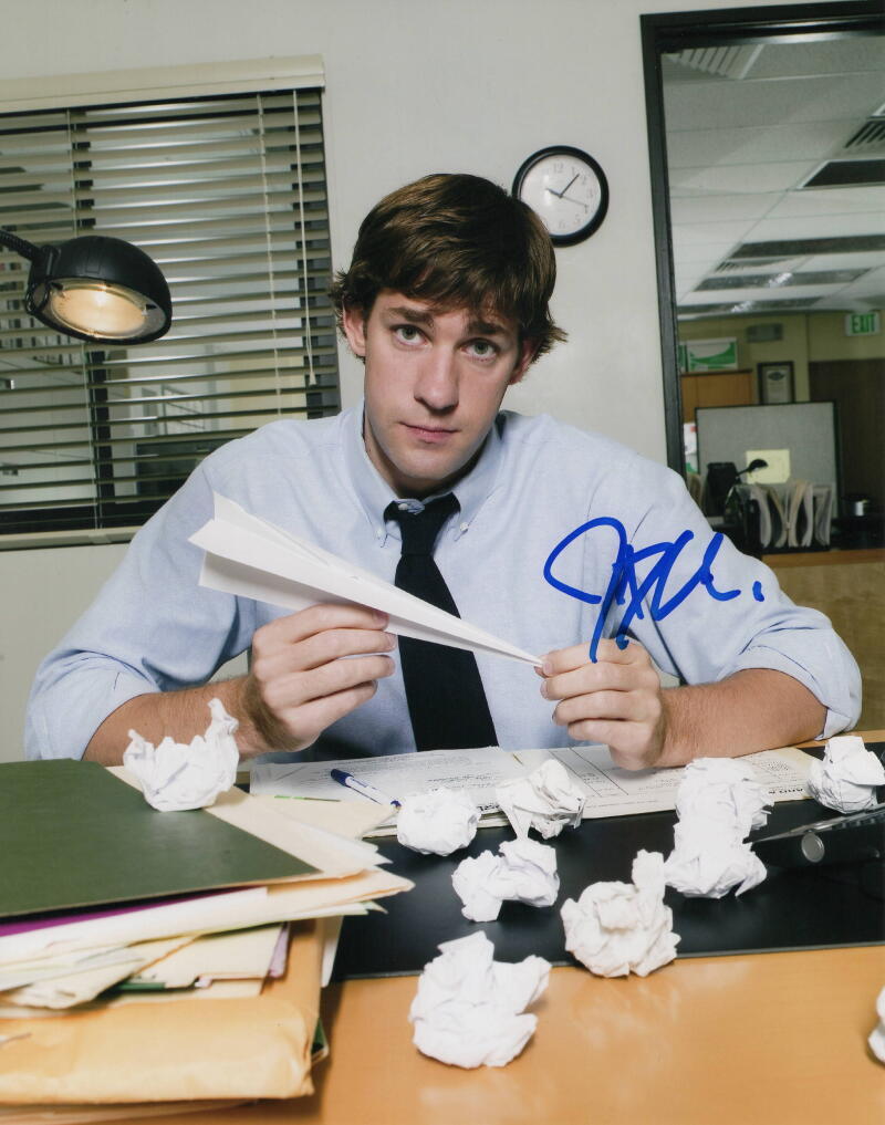 JOHN KRASINSKI SIGNED AUTOGRAPH 11×14 PHOTO JIM HALPERT THE OFFICE REED RICHARDS