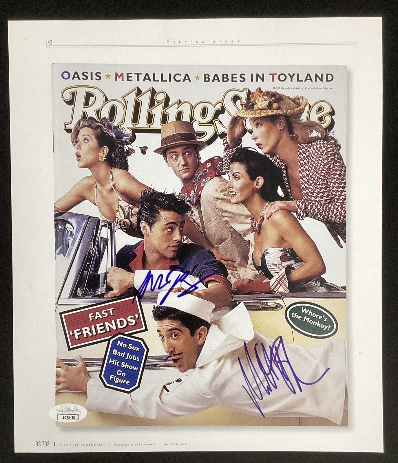 David Schwimmer Signed Photo 9×13 Rolling Stone Matt Leblanc Friends Auto JSA