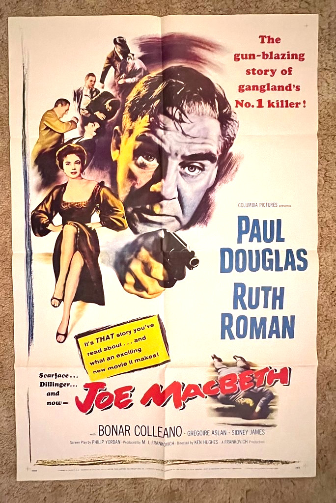 Joe MacBeth 1955 Movie Poster 27×41 Film Noir Paul Douglas Ruth Roman