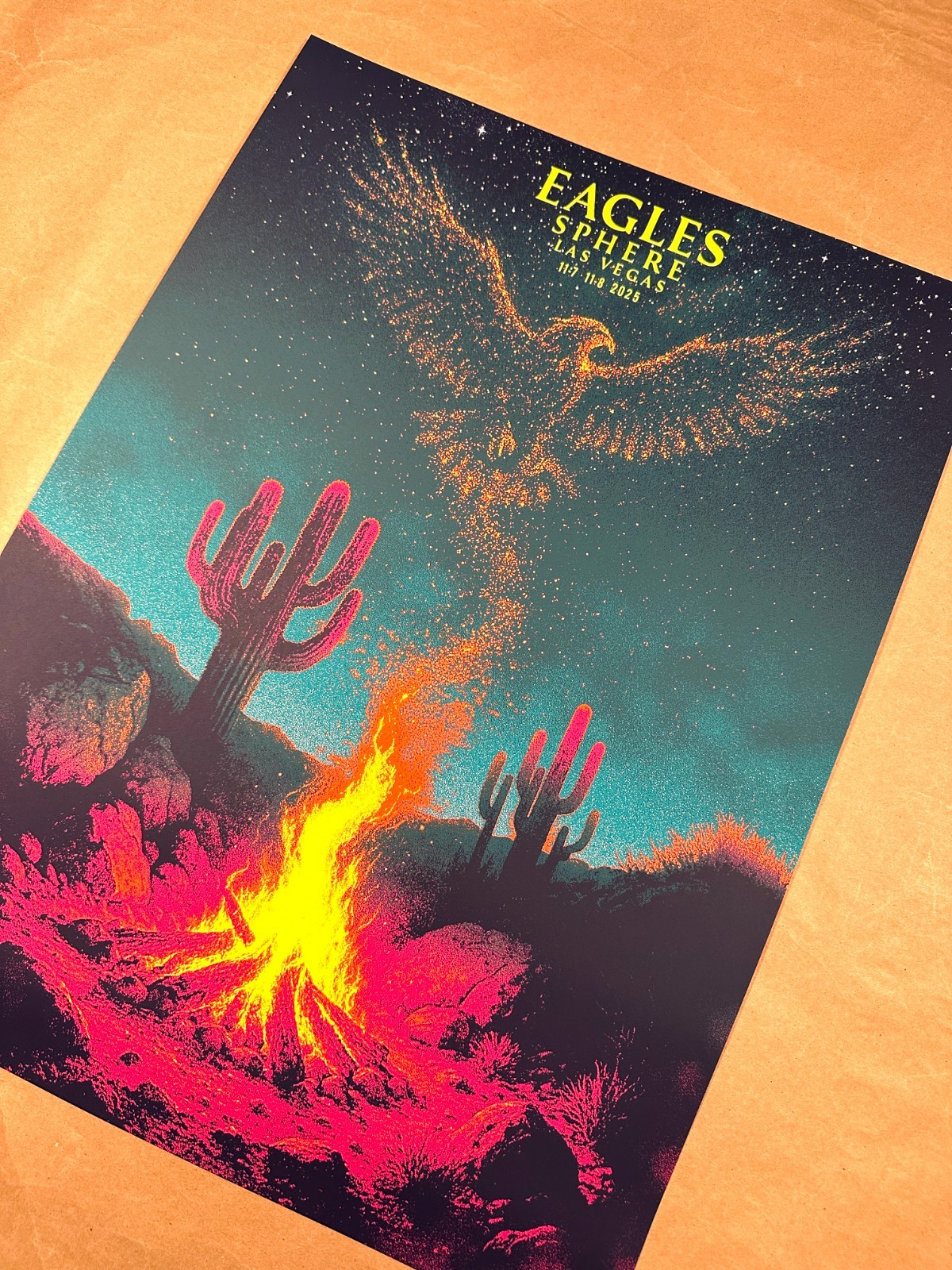 🌵 Official The Eagles Sphere 2025 Show Poster Las Vegas AP 11/7 11/8