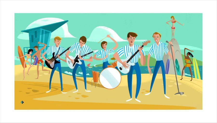 Alan Bodner SIGNED The Beach Boys Paper Print Limited Edition