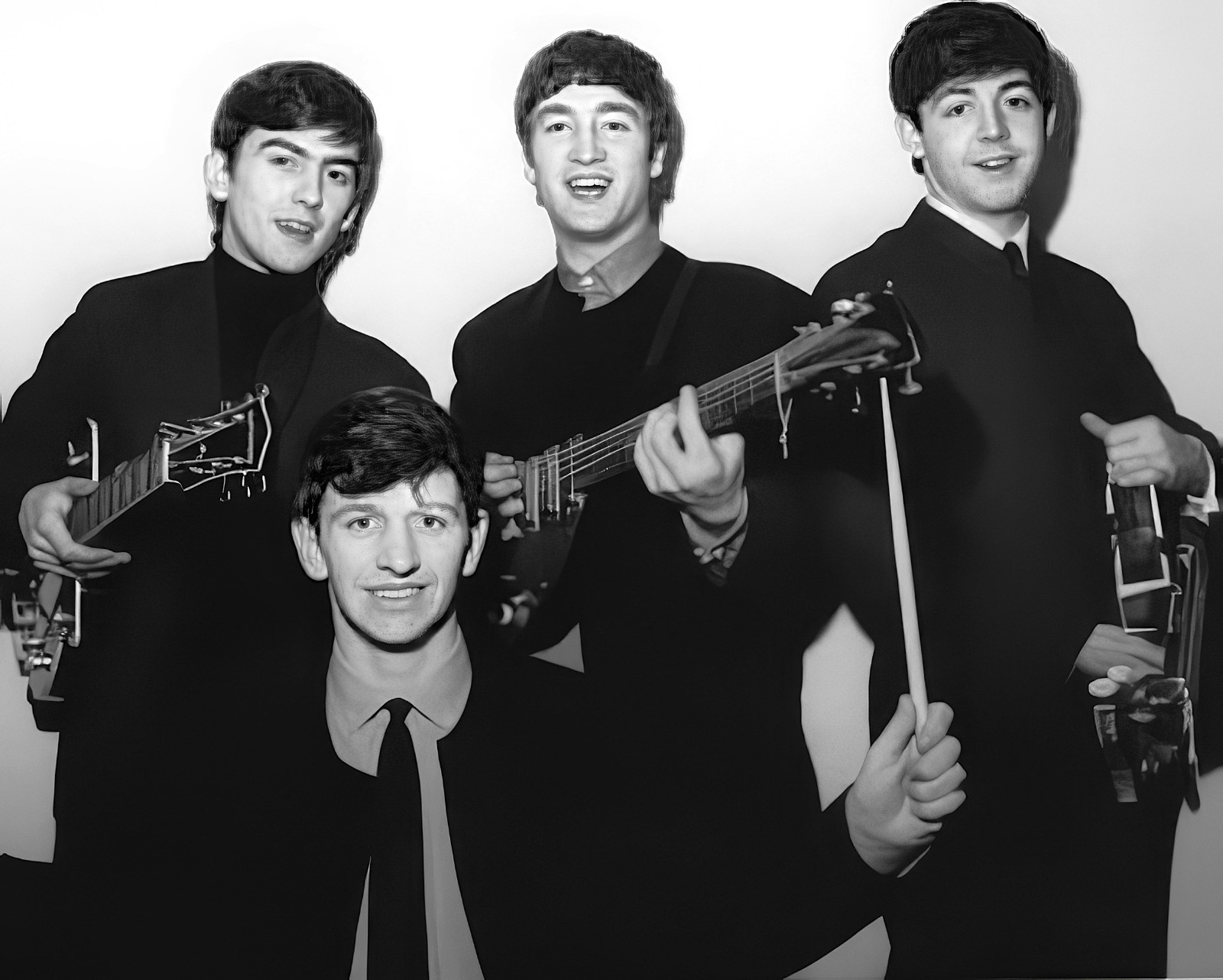 Early BEATLES Rare w Ringo 8×10 B/W 1963 Studio Pub Photo Print