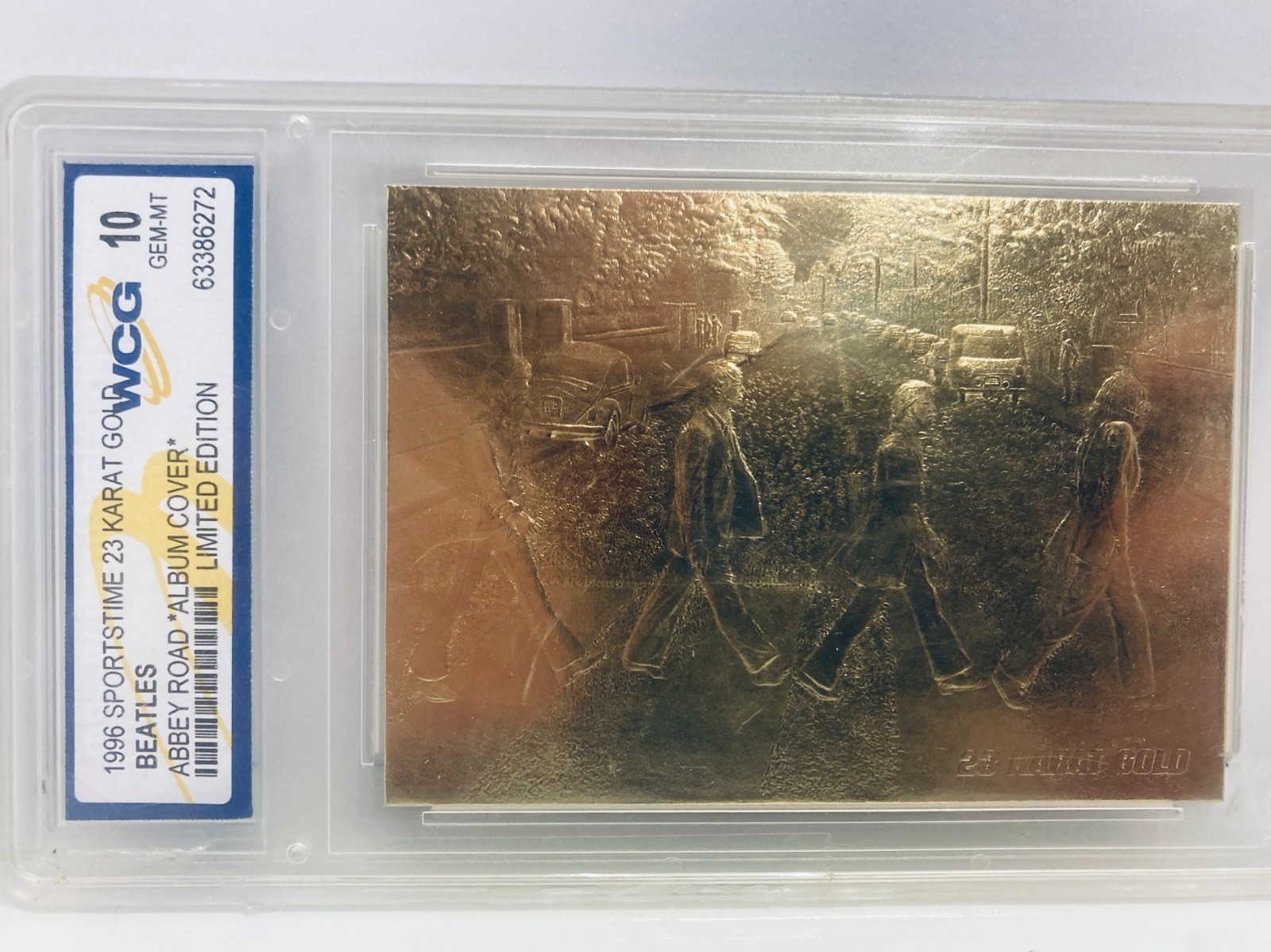 BEATLES ABBEY ROAD Album Cover 23KT Gold Card Scluptured – Graded GEM MINT 10