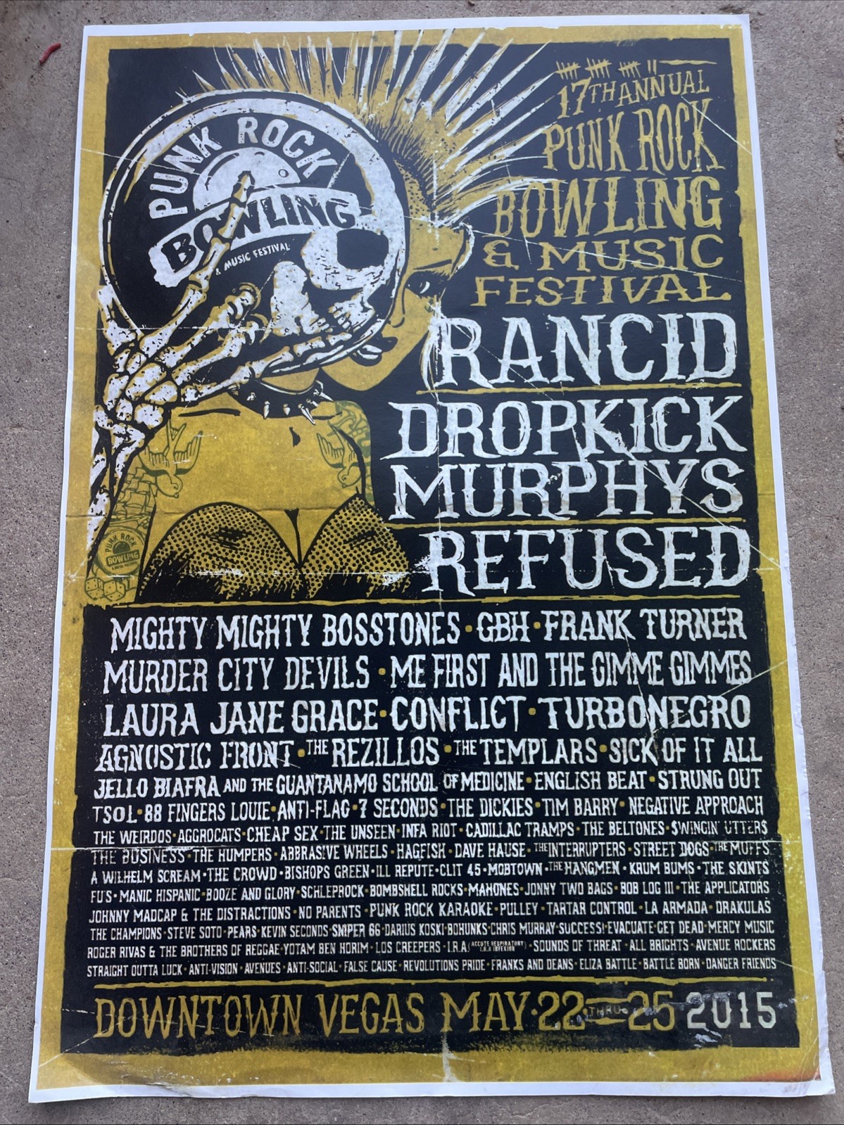 Punk Rock Bowling2015 VegasPosterRancid-Dropkick Murphys -Refused-Jello Biafra