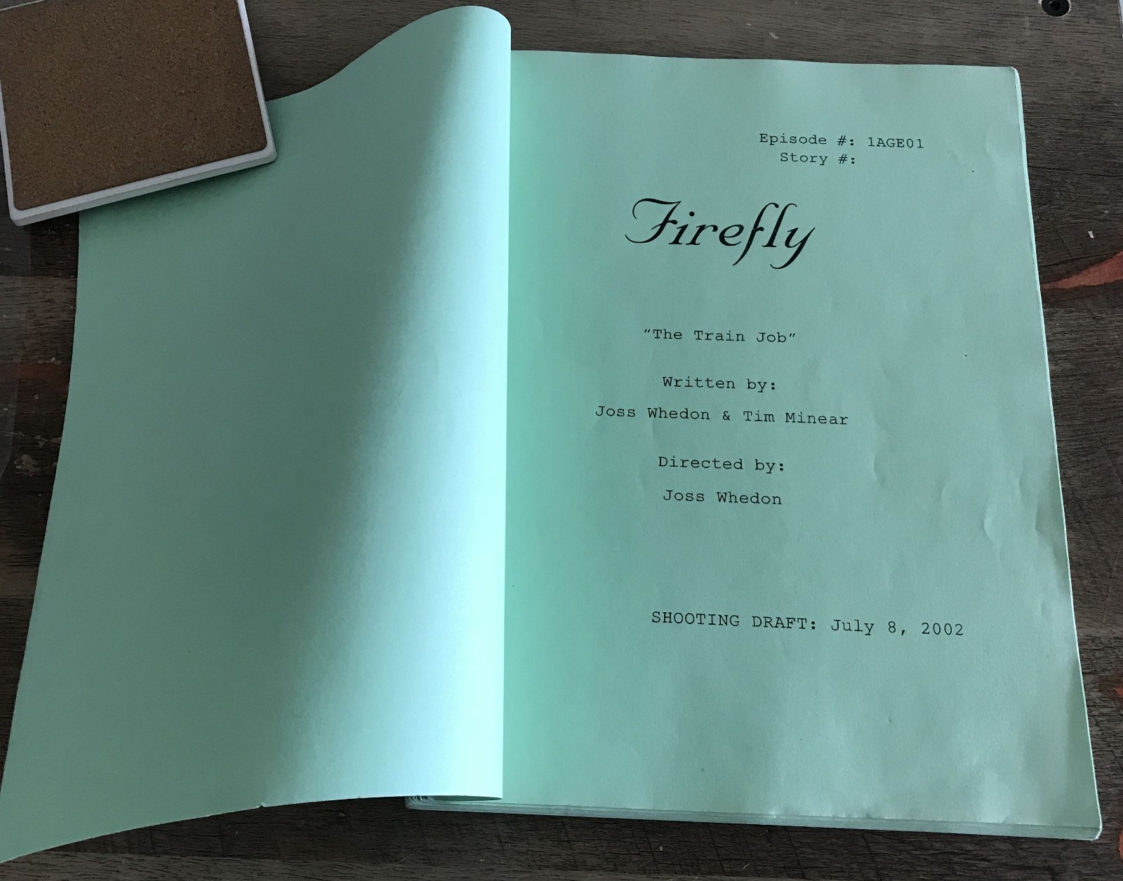 EXC ORIG FIREFLY JOSS WHEDON SCRIPT THE TRAIN JOB SERIES PILOT SHOOTING DRAFT